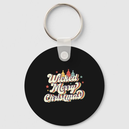 Porte-clés Wicked Merry Christmas Retro Groovy New England Xm (Recto)