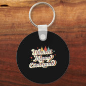 Porte-clés Wicked Merry Christmas Retro Groovy New England Xm (Recto)