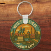 Porte-clés Wiesbaden Germany Landmark Art (Recto)