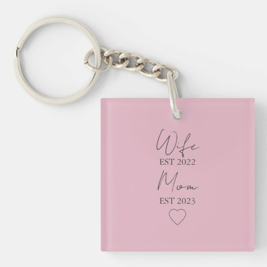 Porte-clés Wife & Mom Est. – Minimalist Valentine Gift (Devant)