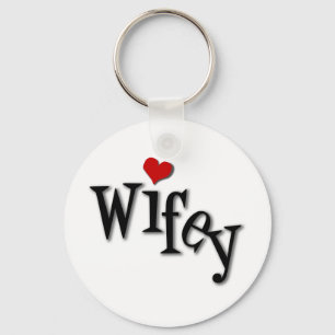 Porte-clés Wifey Avec Funky Red Heart