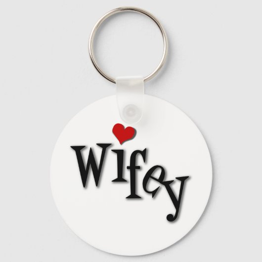 Porte-clés Wifey Avec Funky Red Heart (Recto)