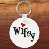 Porte-clés Wifey Avec Funky Red Heart (Recto)