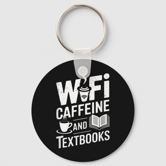 Porte-clés Wifi Caffeine And Textbooks  (Recto)
