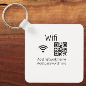 Porte-clés Wifi password sign add Q R code here details here  (Recto)