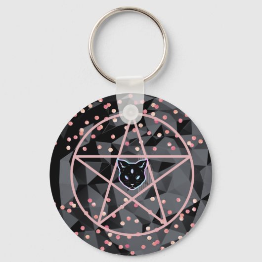 Porte-clés WiizyWitch Magic Witch Cosmic Chat Pentacle Magick (Recto)