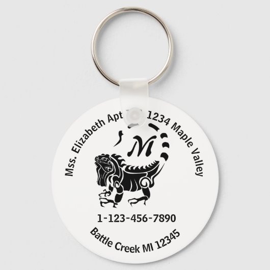 Porte-clés Wild Iguana Lost Home Coordonnées Porte - clé (Recto)