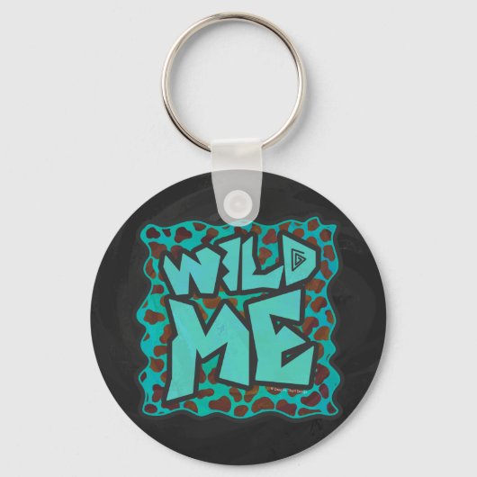 Porte-clés Wild me Dalmatien Conception Brown et Turquoise (Recto)