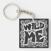 Porte-clés Wild Me Leopard blanc et noir (Devant)