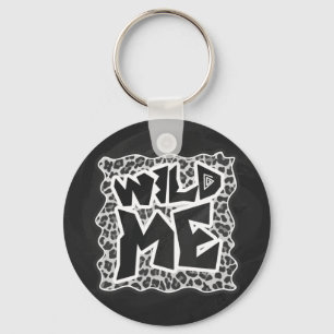 Porte-clés Wild Me Leopard blanc et noir