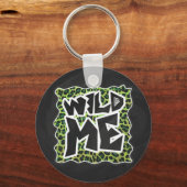 Porte-clés Wild Me Leopard Design noir et vert (Recto)