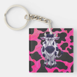 Porte-clés Wild Me Tiger noir et rose