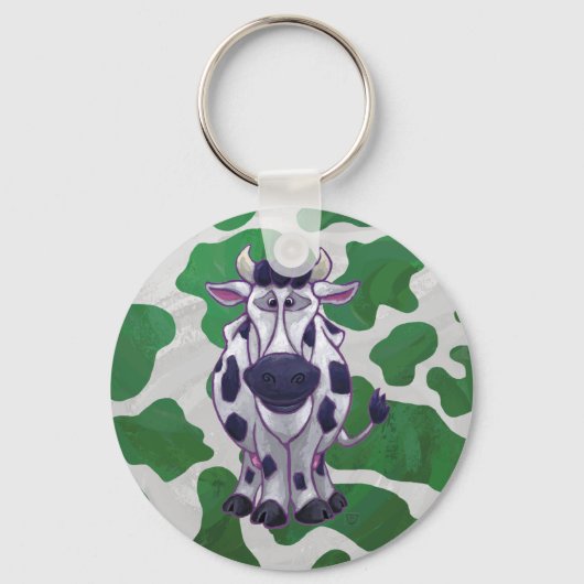 Porte-clés Wild Me Vache Vert et blanc Imprimer (Recto)