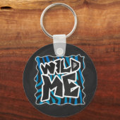 Porte-clés Wild Me Zebra Noir et Bleu (Recto)
