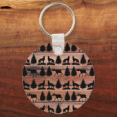 Porte-clés Wild Moose Wolf Wilderness Mountain Cabin Rustic (Recto)