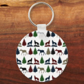 Porte-clés Wild Moose Wolf Wilderness Mountain Cabin Rustic (Recto)