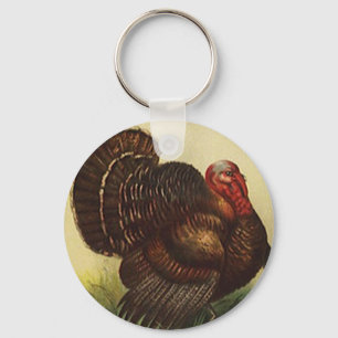 Porte-clés Wild Turkey tom gobbler strutting keychain Bird
