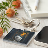 Porte-clés Wild White Wolf Under Moonlight Forest Animal (Devant Droit)