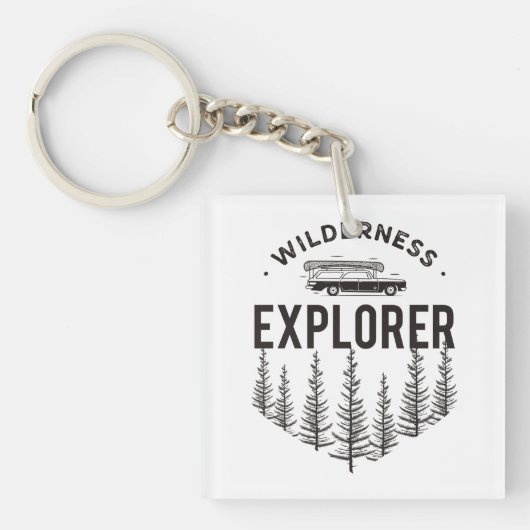 Porte-clés Wilderness Explorer Station Wagon Canoe Trees (Devant)