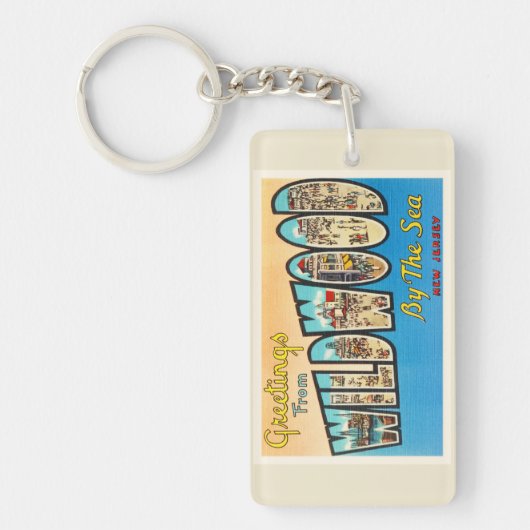 Porte-clés Wildwood par la carte postale de cru du New Jersey (Devant)