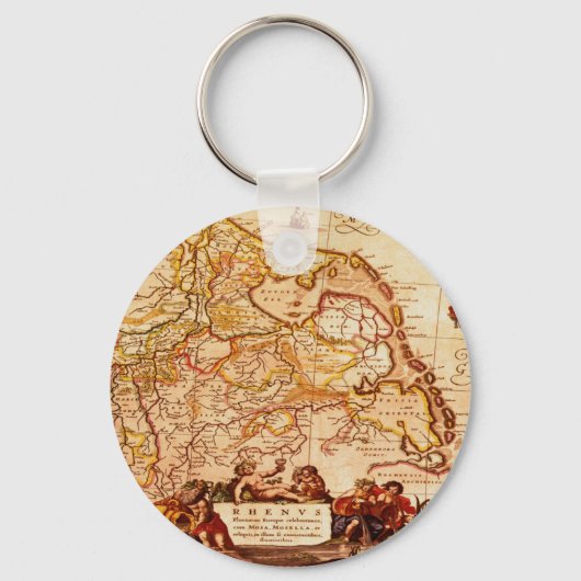 Porte-clés Willem Janszoon Blaeu Ancienne carte allemande (Recto)