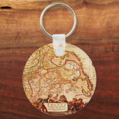 Porte-clés Willem Janszoon Blaeu Ancienne carte allemande (Recto)
