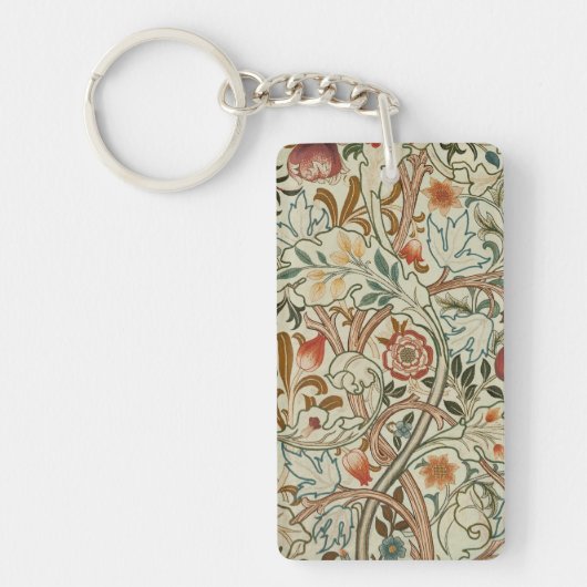 Porte-clés William Morris Acanthus Broderie Motif Floral (Devant)