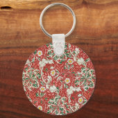 Porte-clés William Morris Algue Antique Fleur Rouge Vert (Verso)