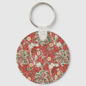 Porte-clés William Morris Algue Antique Fleur Rouge Vert (Verso)