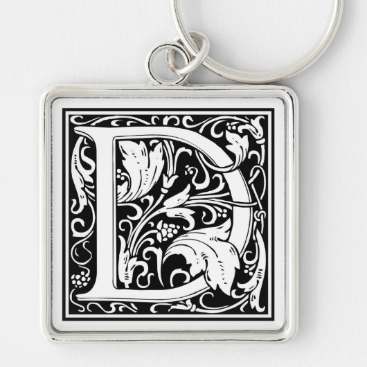 Porte-clés William Morris Alphabet "D" (Devant)