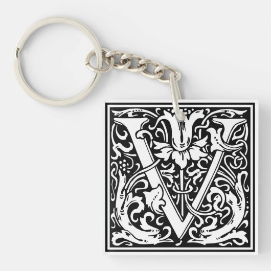 Porte-clés William Morris Alphabet "V" (Devant)