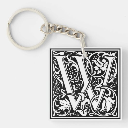 Porte-clés William Morris Alphabet "W" (Devant)