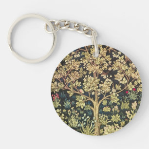 Porte-clés William Morris Arbre De Vie Floral Art Vintage