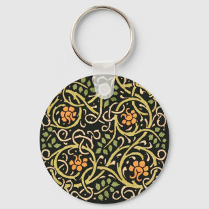 Porte-clés William Morris Black Floral Art