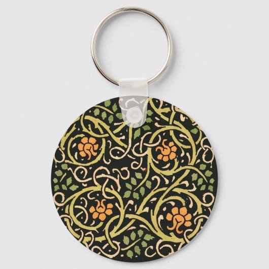 Porte-clés William Morris Black Floral Art (Recto)