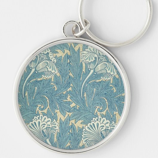 Porte-clés William Morris Classique Tulipe Bleu Floral (Devant)