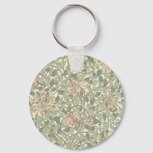Porte-clés William Morris Honeysuckle Vert Floral (Recto)