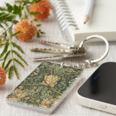 Porte-clés William Morris Honeysuckle Vert Floral (Devant droit)