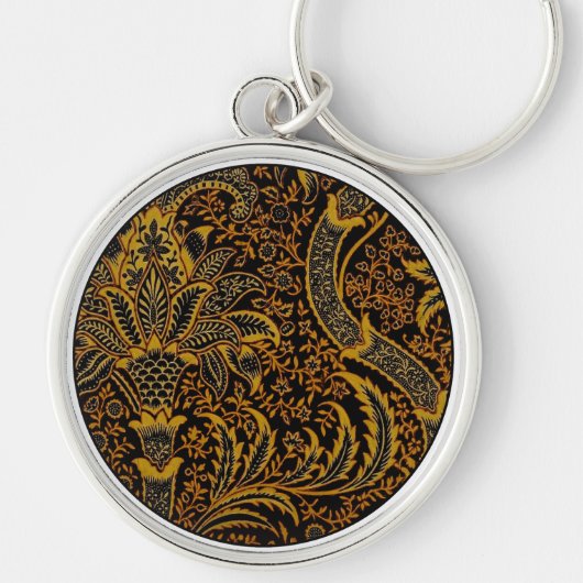 Porte-clés William Morris India Rouge Floral Vintage Classiqu (Devant)