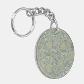 Porte-clés William Morris Jasmine Bleu Vert Art Botanique (Devant gauche)