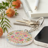 Porte-clés William Morris Lodden Motif Floral Pastel (Devant droit)
