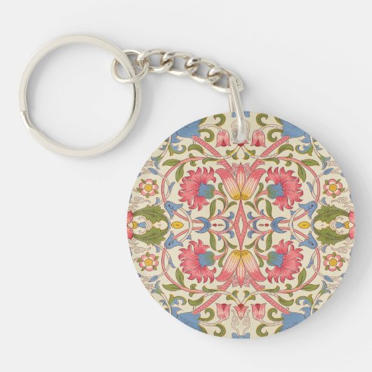 Porte-clés William Morris Lodden Motif Floral Pastel (Devant)