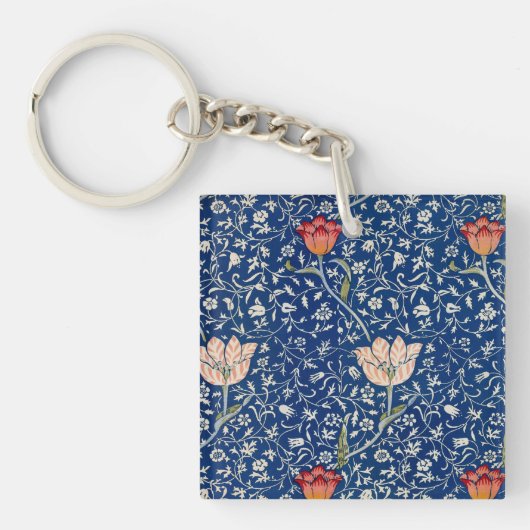 Porte-clés William Morris Medway Floral bleu (Devant)