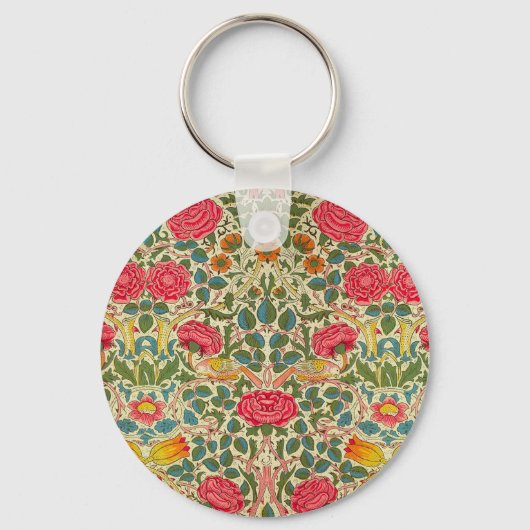 Porte-clés William Morris Rose Floral Chintz rose (Recto)
