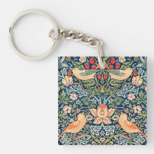 Porte-clés William Morris Strawberry Thief Design (Devant)