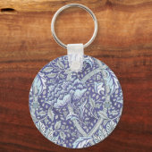 Porte-clés William Morris Windrush motif floral bleu (Recto)