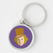 Porte-clés Willy Wonka Stenciled Face Graphic (Devant)