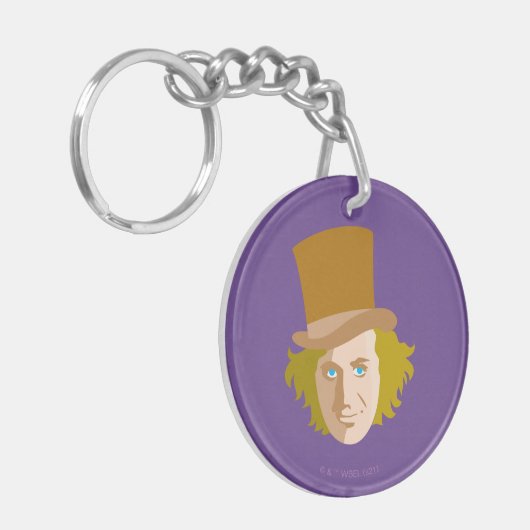 Porte-clés Willy Wonka Stenciled Face Graphic (Devant gauche)