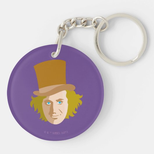 Porte-clés Willy Wonka Stenciled Face Graphic (Dos)