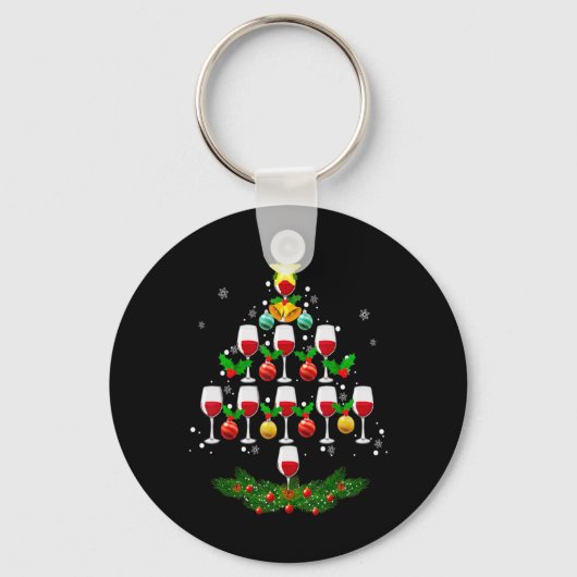 Porte-clés Wine Christmas Tree Ornaments Xmas Pajama Men Wom (Recto)